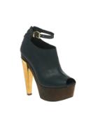 Messeca Morgan Peep Toe Shoe Boots - Navy