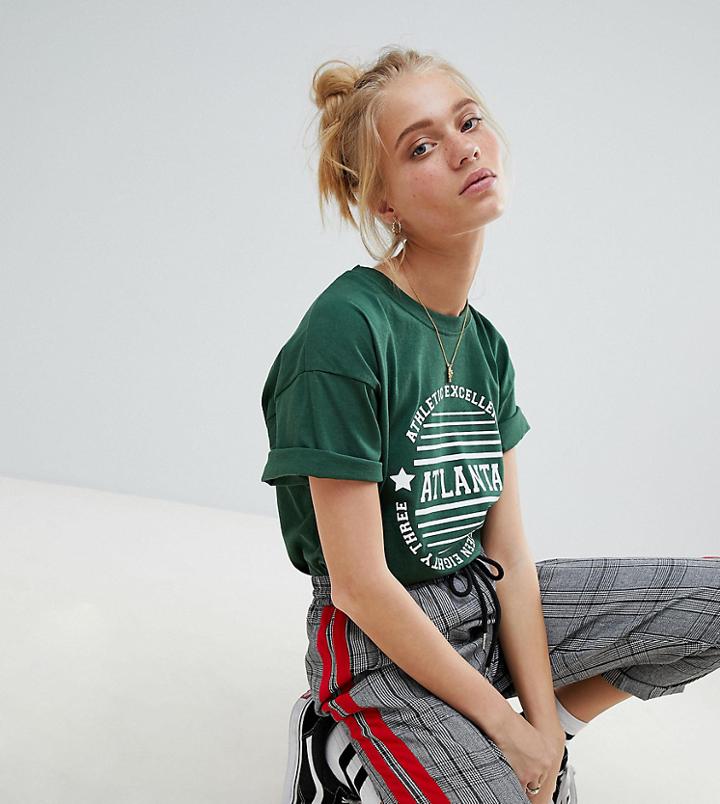 Daisy Street T-shirt With Atlanta Print
