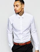 Asos Slim Shirt With Stretch In White - White
