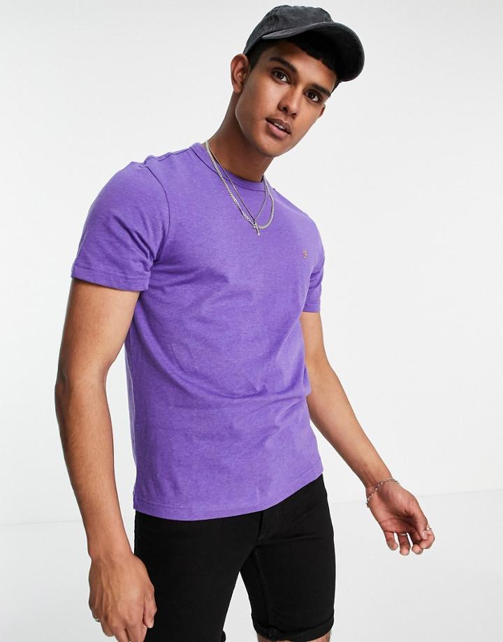 Farah Danny Organic Cotton T-shirt In Purple