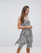 Lavand Abstract Lines Dress - Multi