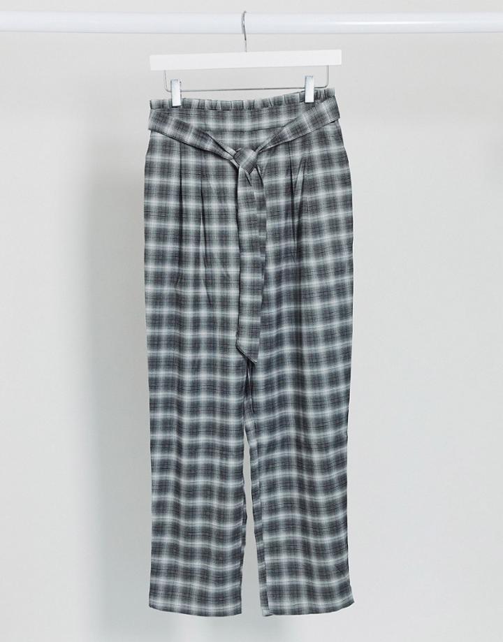 Monki Check Pants With Waist Tie-multi