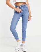 Miss Selfridge Emily High Waist Ankle Grazer Skinny Jean In Midwash Blue-blues