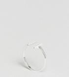 Designb London Sterling Silver Split Bar Ring - Silver