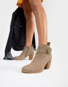 Qupid Mid Ankle Boots-beige