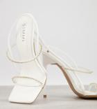Simmi London Wide Fit Chanelle Heeled Sandals With Diamante Detail In White