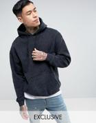 Reclaimed Vintage Inspired Oversized Hoodie In Washed Black - Black