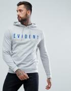 Asos Hoodie In Gray Marl With French Text Print - Gray