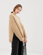 Weekday High Neck Jumper In Beige - Beige