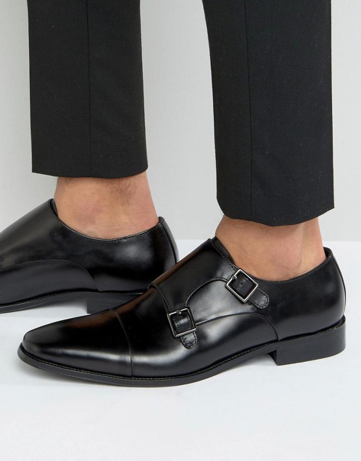Dune Putney Monk Strap Shoe - Black