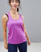 Asos 4505 Tank Top In Loose Fit With Mesh Racer Back - Pink