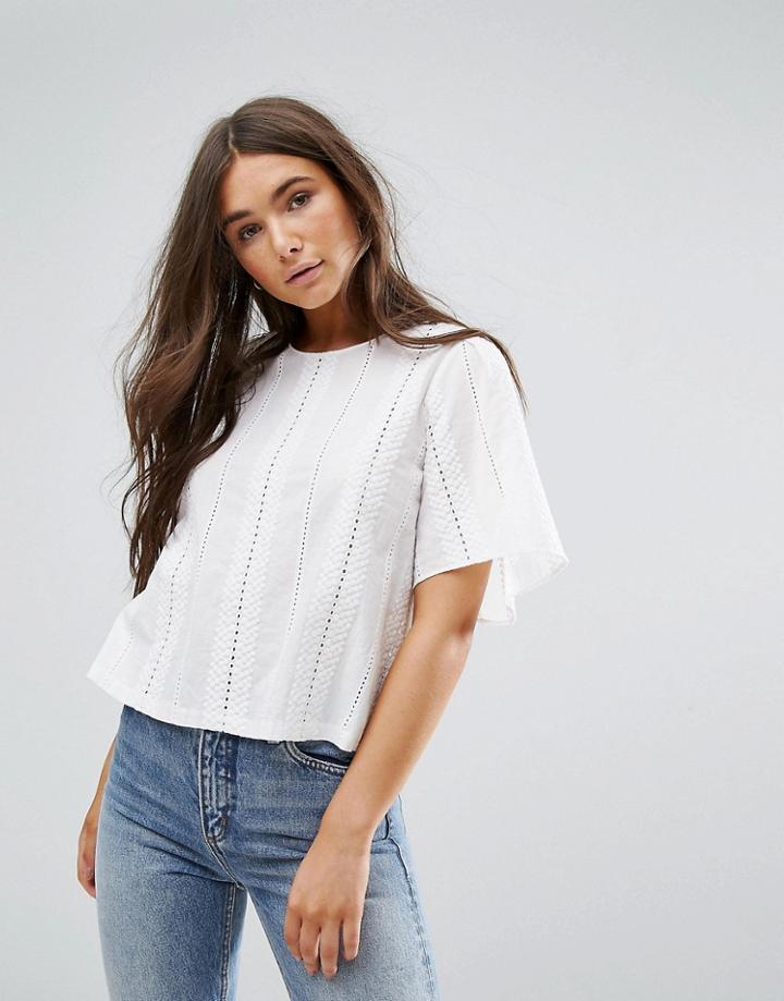 Traffic People Laser Cut Out Top - White