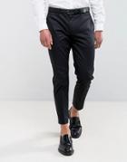 Asos Wedding Skinny Crop Pants In Black - Black