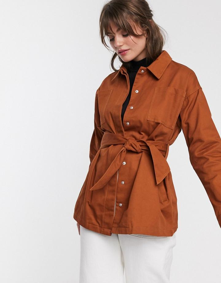 Glamorous Button Through Belted Shirt