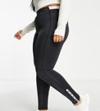 Asos 4505 Curve Branded Black Legging With Rubberized Zip Hem Detail