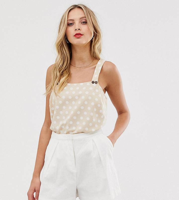 Asos Design Sleeveless Sun Top With Button Detail - Multi