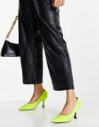 Asos Design Scout Mid Heel Pumps In Bright Yellow