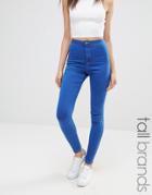 Missguided Tall Vice High Waisted Tube Jean - Blue