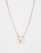 Asos Mini Triangle And Circle Necklace - Rose Gold