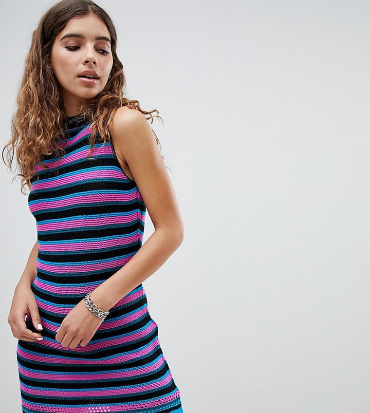 E.l.k Knitted Sleevless Mini Dress In Stripe - Multi