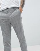Bershka Check Pants In Gray - Gray