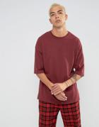 Asos Oversized T-shirt With Crew Neck In Red - Red