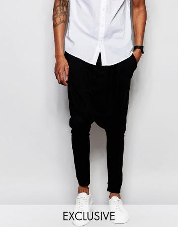 Unplugged Museum Sweatpant In Drop Crotch - Black