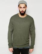 Asos Sweater In Drapey Oversized Fit - Green