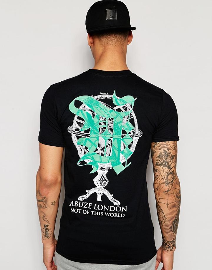 Abuze London T-shirt Globe A - Black