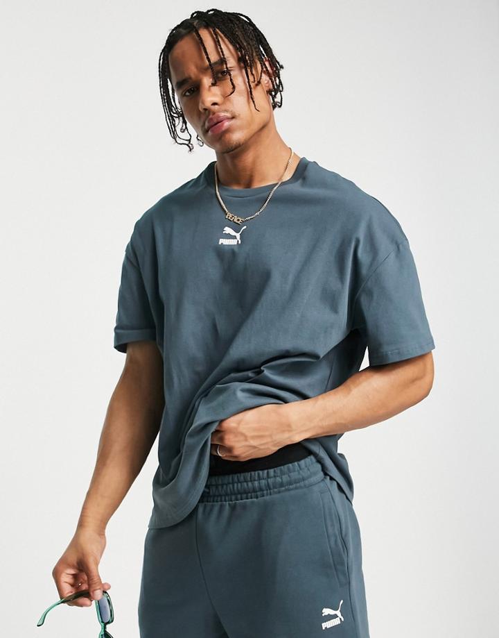 Puma Classics Oversized T-shirt In Navy