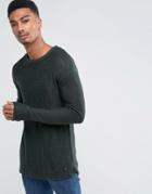 Only & Sons Fine Gauge Textured Knitted Sweater - Green