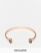 Chained & Able Skull Cuff Bracelet In Gold - Gold