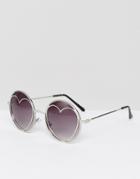 Missguided Silver Heart Sunglasses - Silver