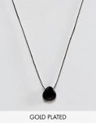 Dogeared Onyx Briolette Healing Gem On Silk Necklace - Black