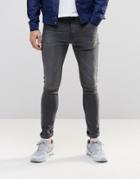 Asos Super Skinny Jeans In Gray - Gray