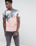 Blend Pink And Blue Palm T-shirt - Pink