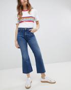 Wrangler Cropped Flared Jeans - Navy