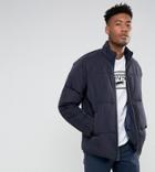 Asos Tall Puffer With Funnel Neck In Navy