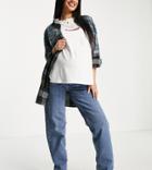 Asos Design Maternity Cotton Blend Low Rise Baggy Boyfriend Jeans In Mid Wash - Black