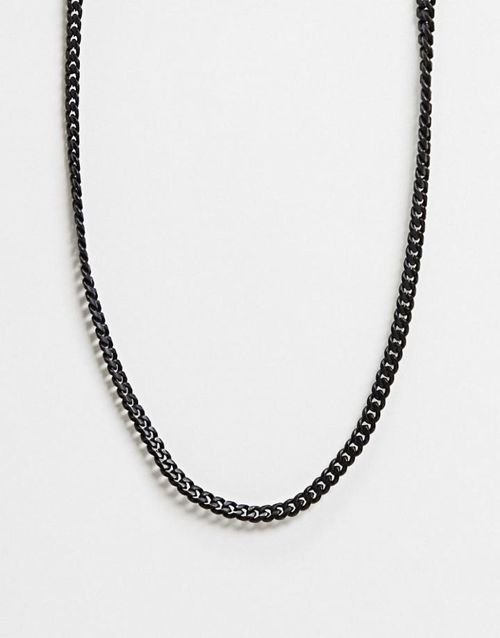 Asos Design Short Slim 4mm Neckchain In Black