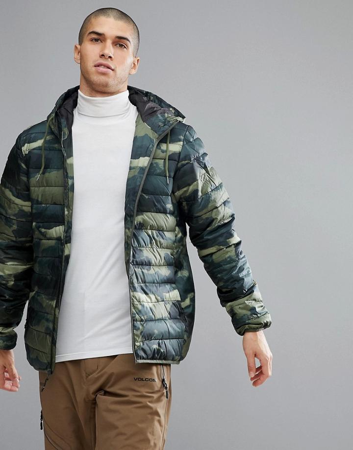 Quicksilver Quilted Everyday Scaly Jacket In Camo - Green