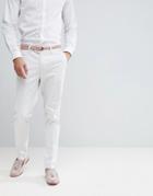Asos Skinny Smart Pants In Ice Gray Cotton Sateen - Gray