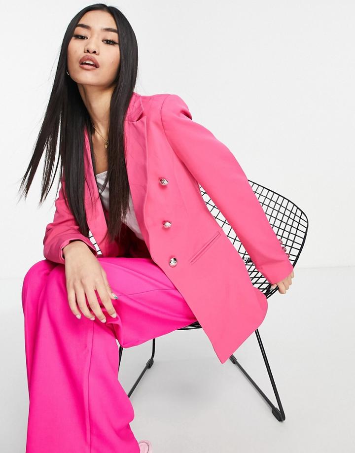 Miss Selfridge Military Blazer In Hot Pink