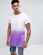 Jaded London T-shirt In White With Purple Fade - White