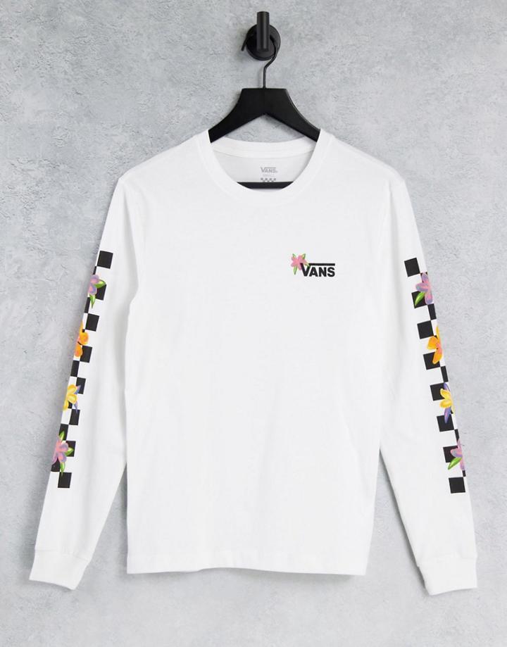Vans Flourish Long Sleeve T-shirt In White