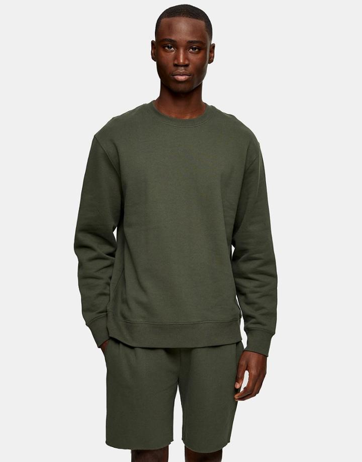 Topman Shorts In Dark Khaki-green