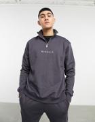 Mennace Essential Regular Half Zip Sweatshirt In Gray-grey