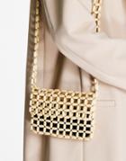 Truffle Collection Woven Bead Bag In Cream-white