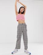Asos Design Check Skater Pant With Chain Detail - Multi
