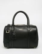 Modalu Leather Bowler Bag - Black